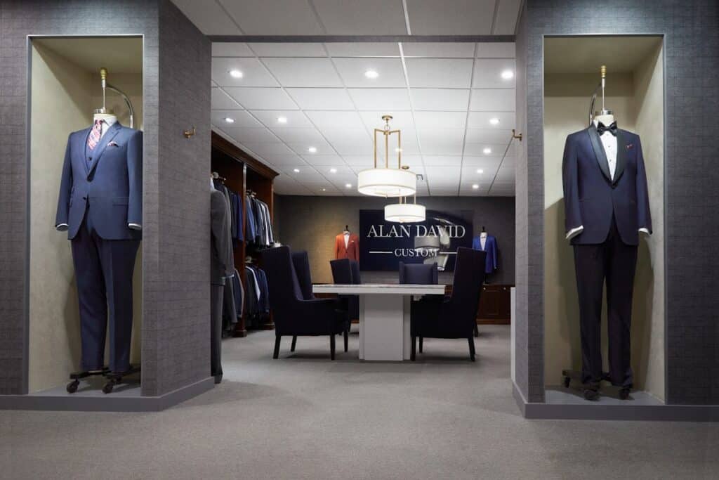 Inside of a custom suit store