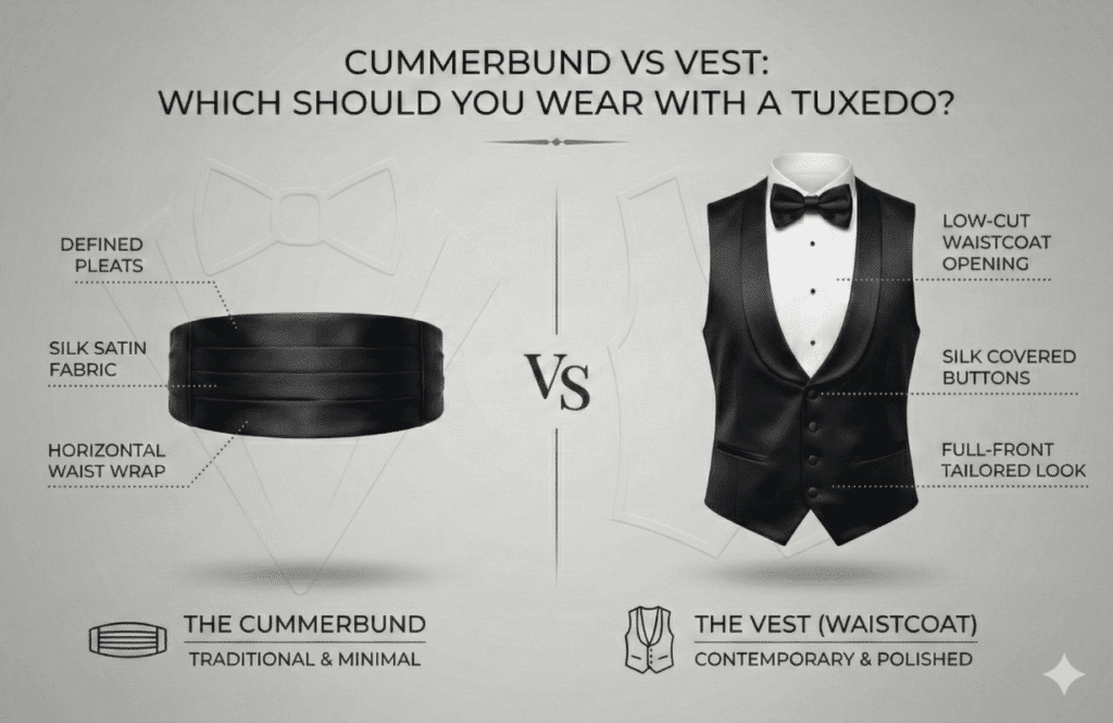 Cummerbund vs Vest key differences
