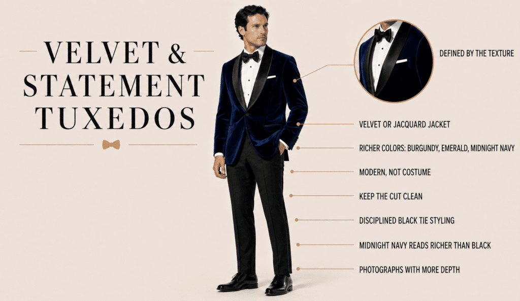 Velvet and Statement Tuxedos