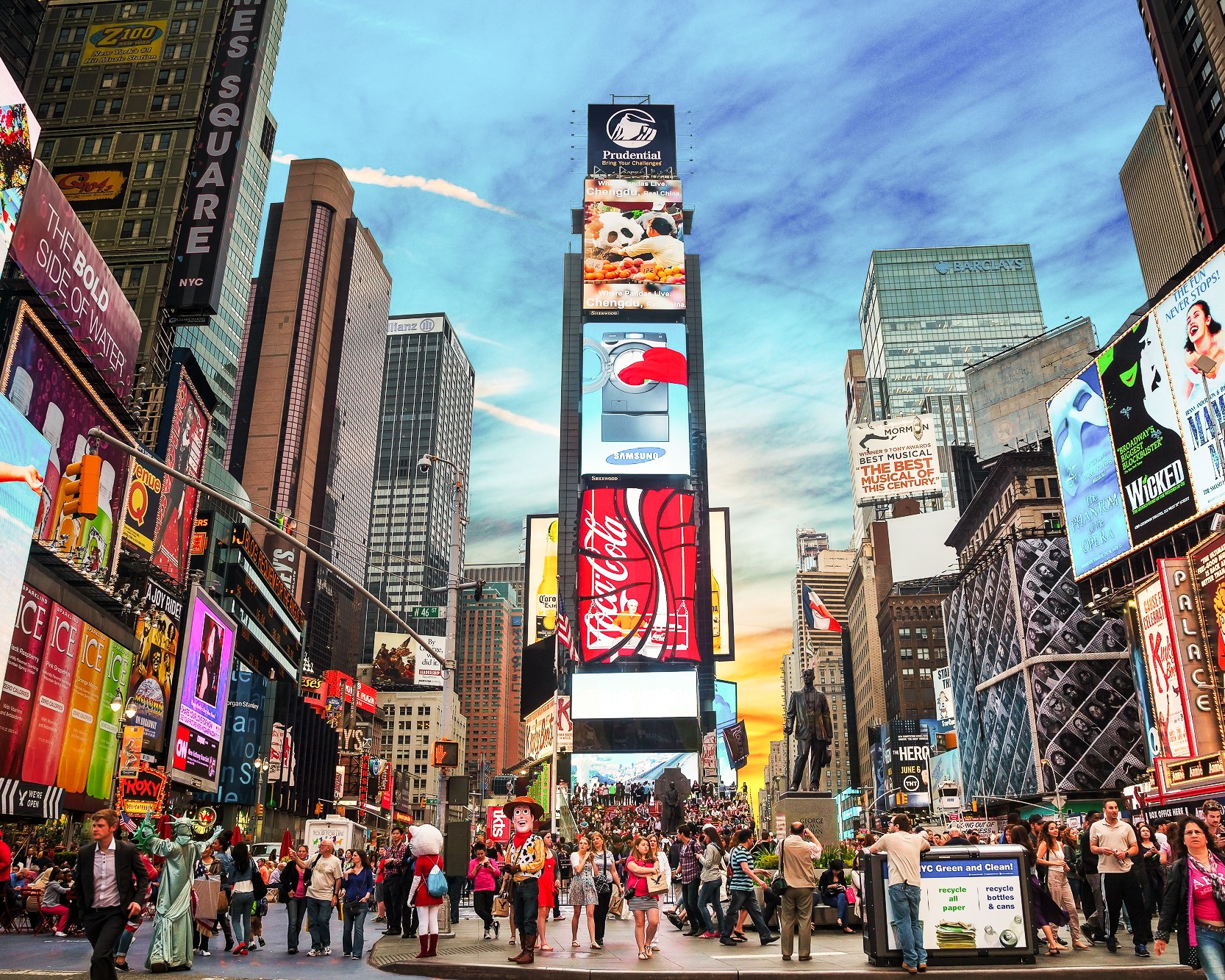 A bustling Times Square