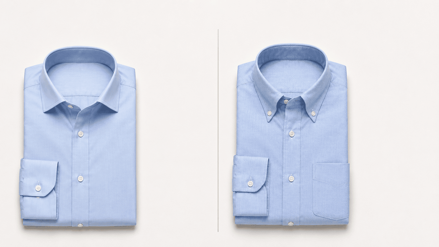 button up vs button down shirt comparison image
