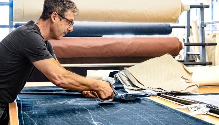 tailor cutting made in italy fabric