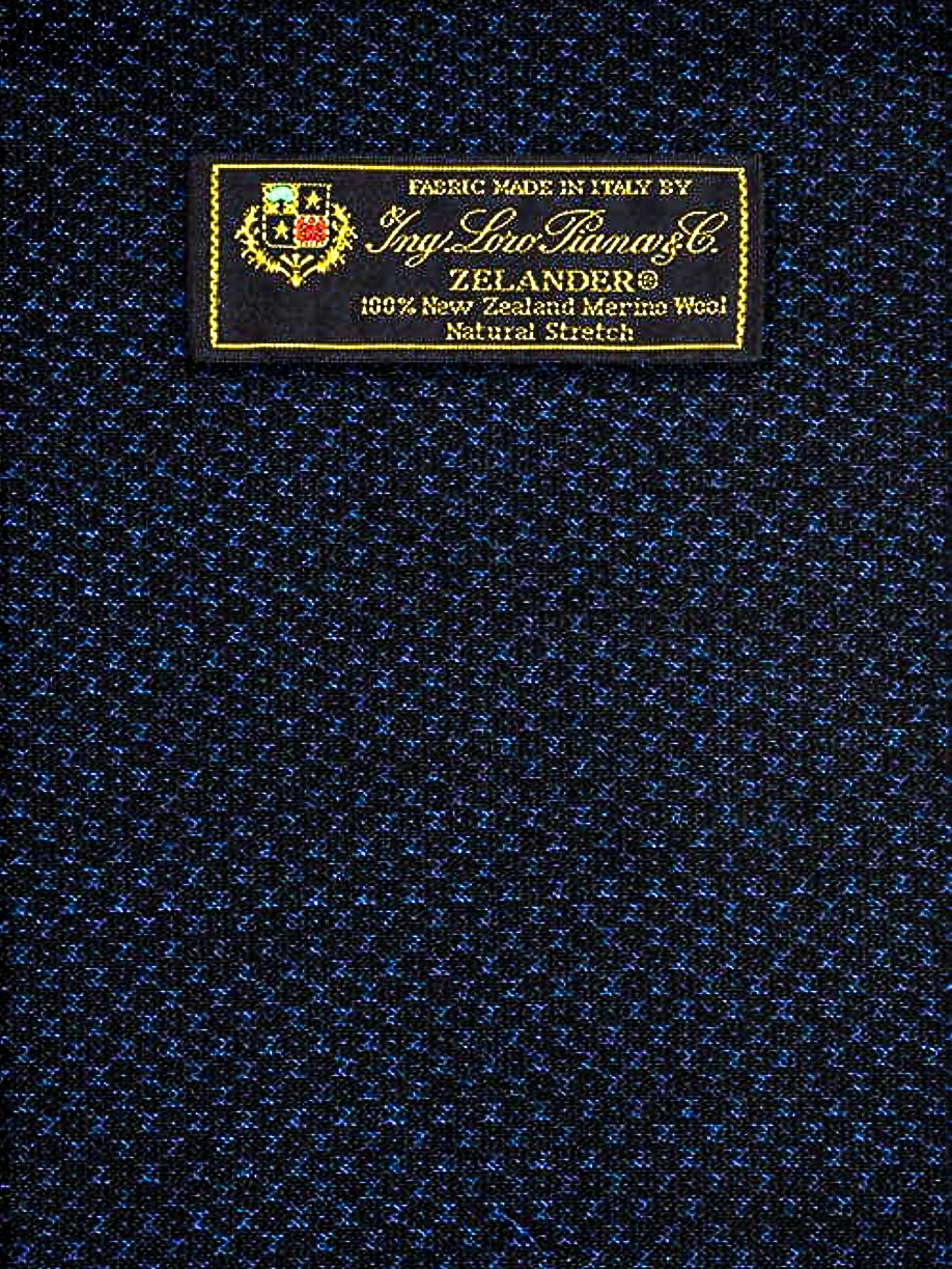 Loro Piana blie pindot tuxedo fabric swatch.