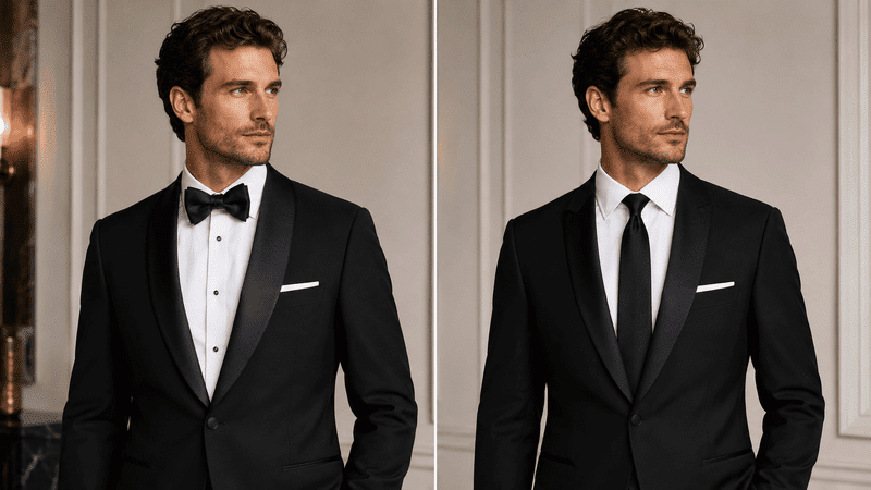 necktie vs bowtie tuxedo comparison