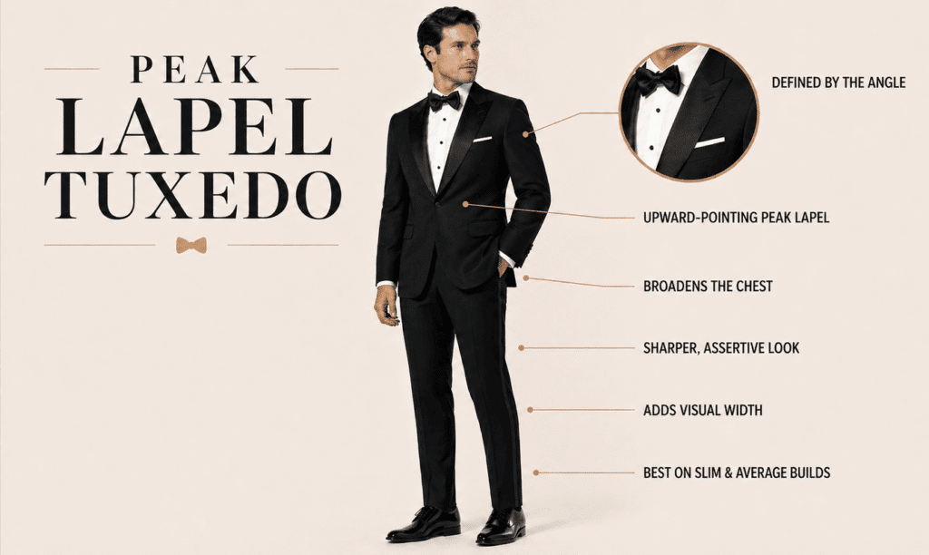 peak lapel tuxedo
