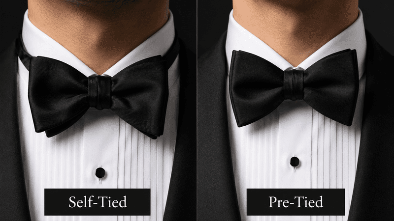 self ties vs pre tied bow tie