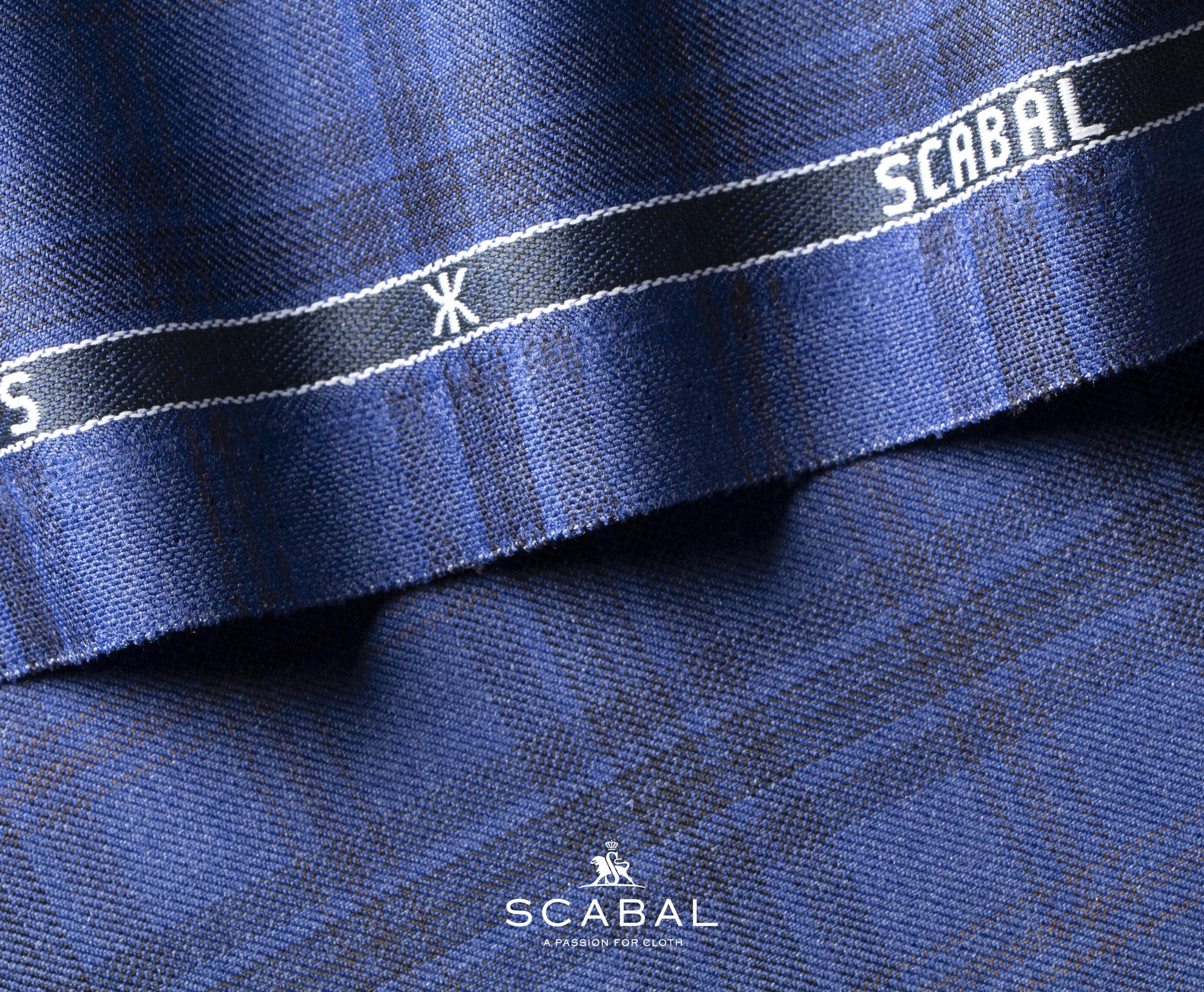 Mens suit Scabal fabric with Scabal labeling on the actual fabric. Fabric is not cut, its a bolt of cloth.