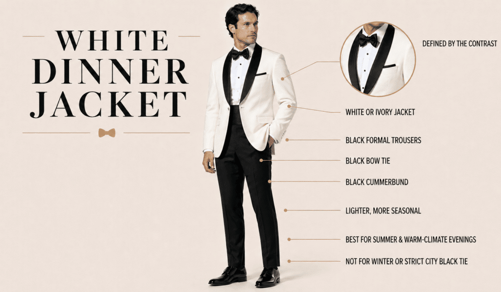 white dinner jacket tuxedo